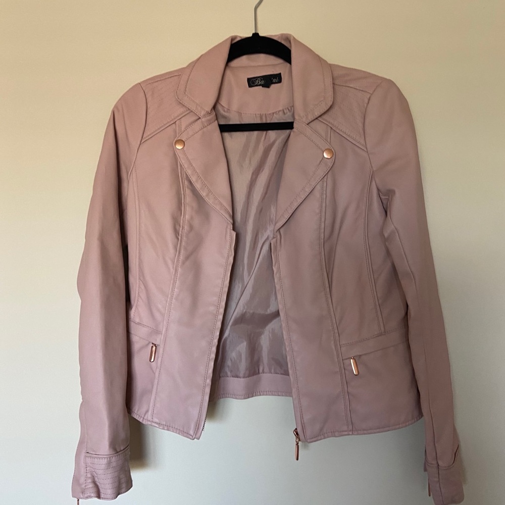 Rose faux leather Jacket